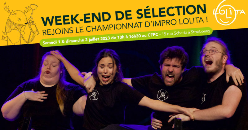 Rejoins le Championnat d’impro Lolita 2023-2024 : Week-end de sélection les 1-2 juillet